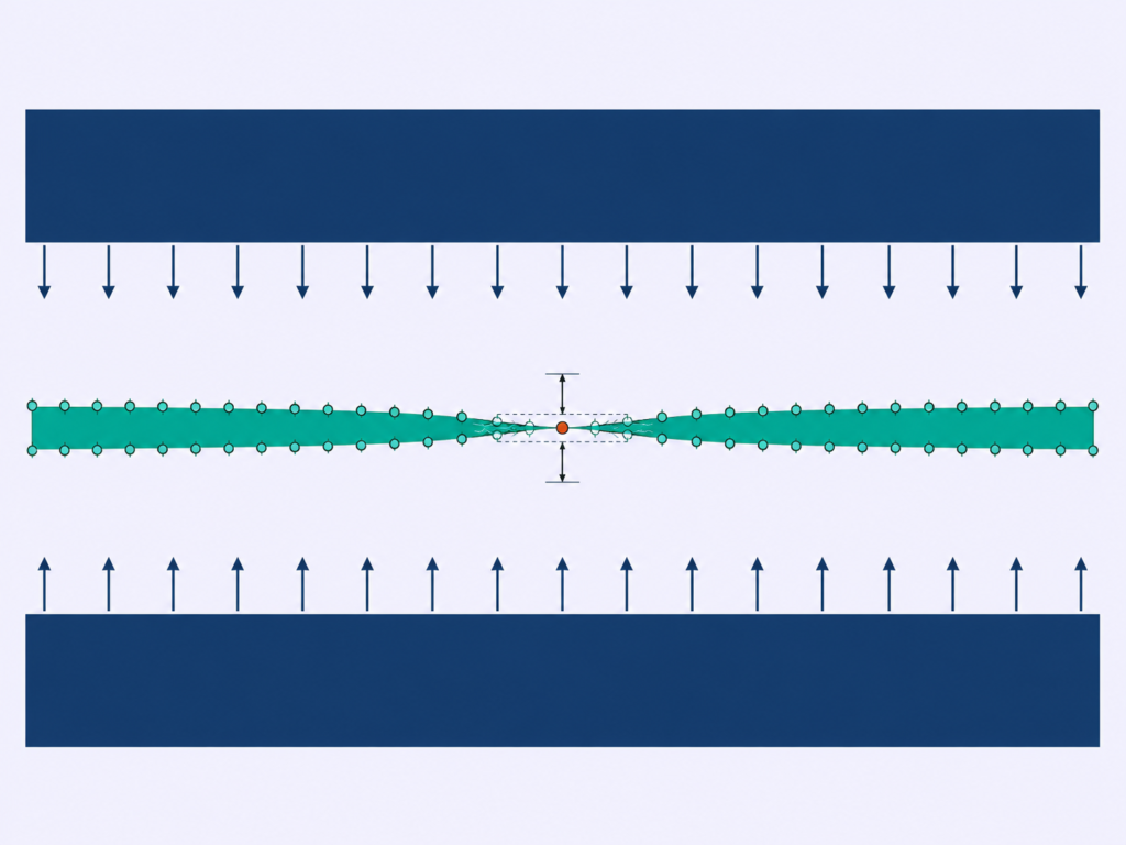 Cross-section diagram of a thin manager layer compressed between executive demand above and team expectation below.